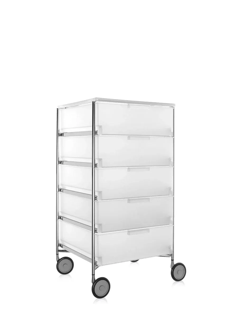 Kartell Mobil 5 Drawer With Wheels, Ice