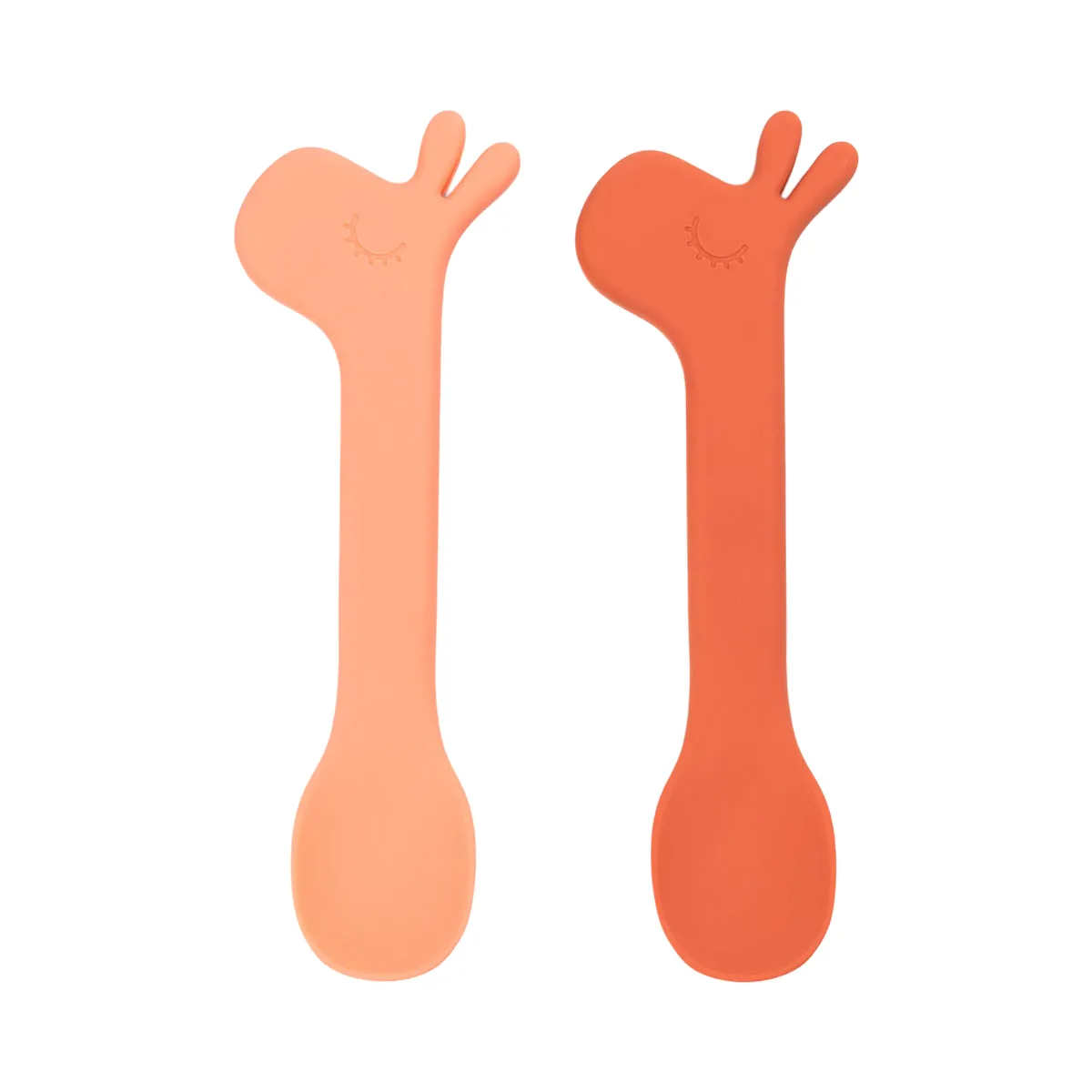 Lalee Silicone Spoon Set | Papaya | Pack of 2