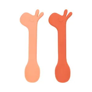 Lalee Silicone Spoon Set | Papaya | Pack of 2