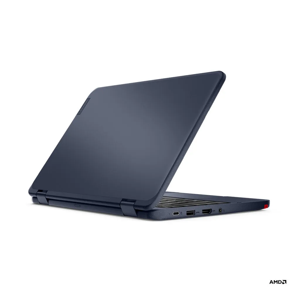 Lenovo 300w G2 11.6" 2-in-1 Laptop - AMD 3015e, 4GB RAM, 128GB SSD, Touchscreen, Windows 11 SE, Blue
