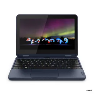 Lenovo 300w G2 11.6" 2-in-1 Laptop - AMD 3015e, 4GB RAM, 128GB SSD, Touchscreen, Windows 11 SE, Blue