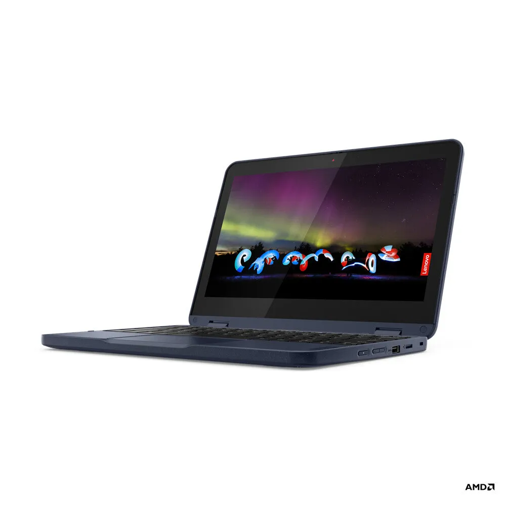 Lenovo 300w G2 11.6" 2-in-1 Laptop - AMD 3015e, 4GB RAM, 128GB SSD, Touchscreen, Windows 11 SE, Blue