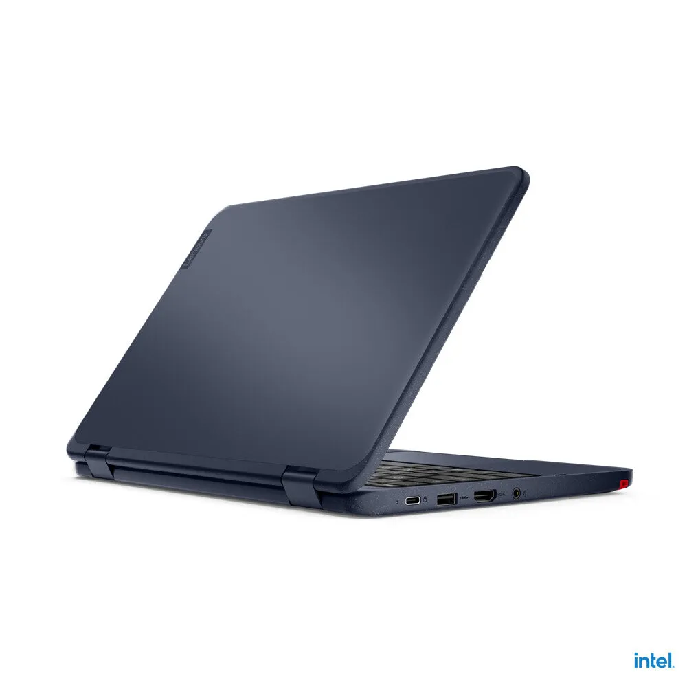Lenovo 500w G3 11.6" 2-in-1 Laptop - Intel Celeron N5100, 4GB RAM, 128GB SSD, Touchscreen, Windows 11 Pro, Blue