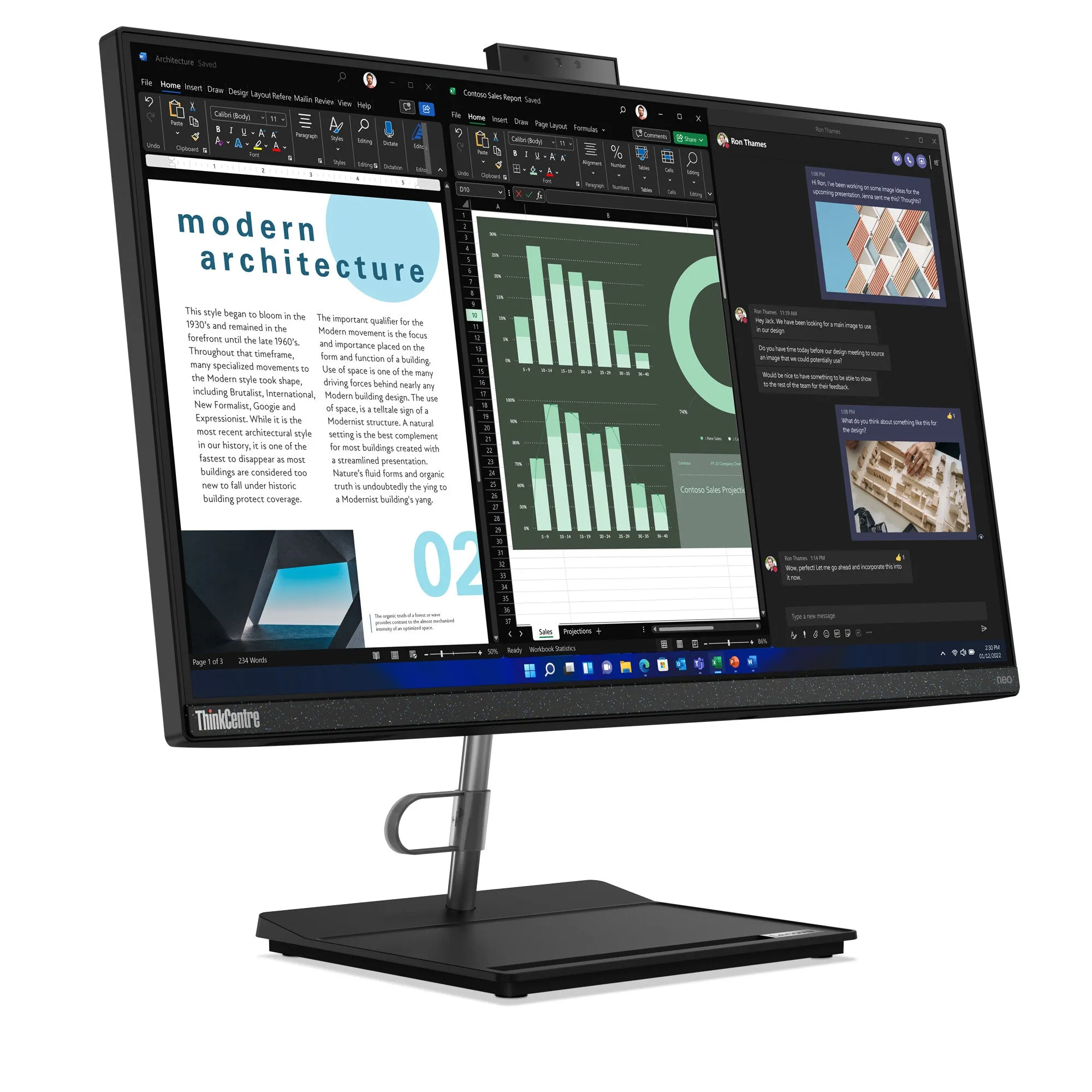 Lenovo neo 30a 24 Intel Core i5 i5-1240P 60.5 cm (23.8") 1920 x 1080 pixels All-in-One PC 8 GB DDR4-SDRAM 256 GB SSD Windows 11 Pro Wi-Fi 6 (802.11ax) Black