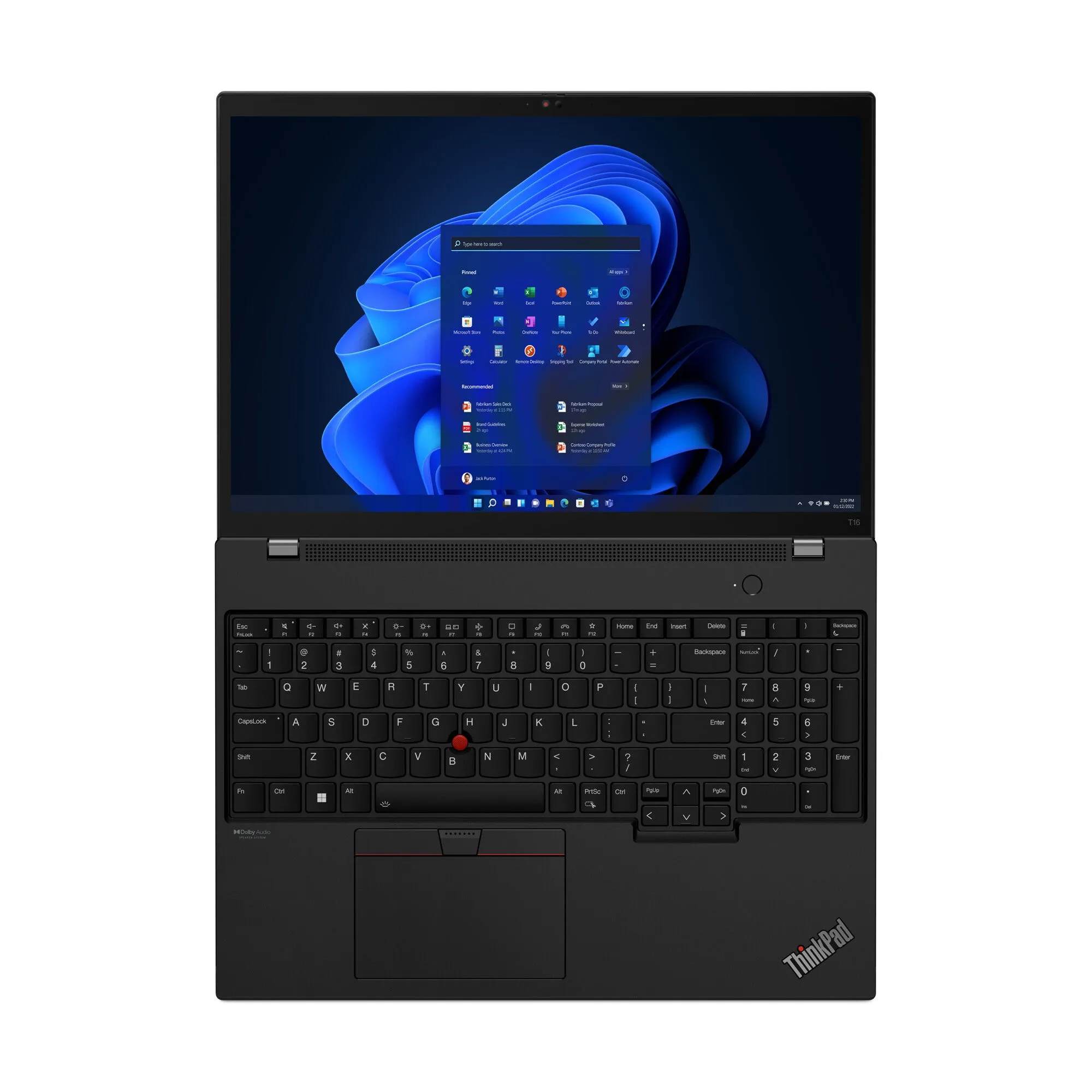 Lenovo ThinkPad T16 G1 16" Laptop - Intel Core i5-1235U, 8GB RAM, 256GB SSD, Windows 11 Pro, Black