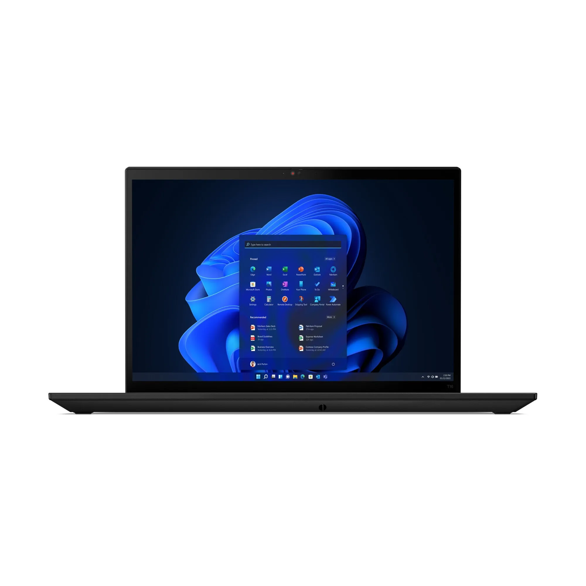 Lenovo ThinkPad T16 G1 16" Laptop - Intel Core i5-1235U, 8GB RAM, 256GB SSD, Windows 11 Pro, Black