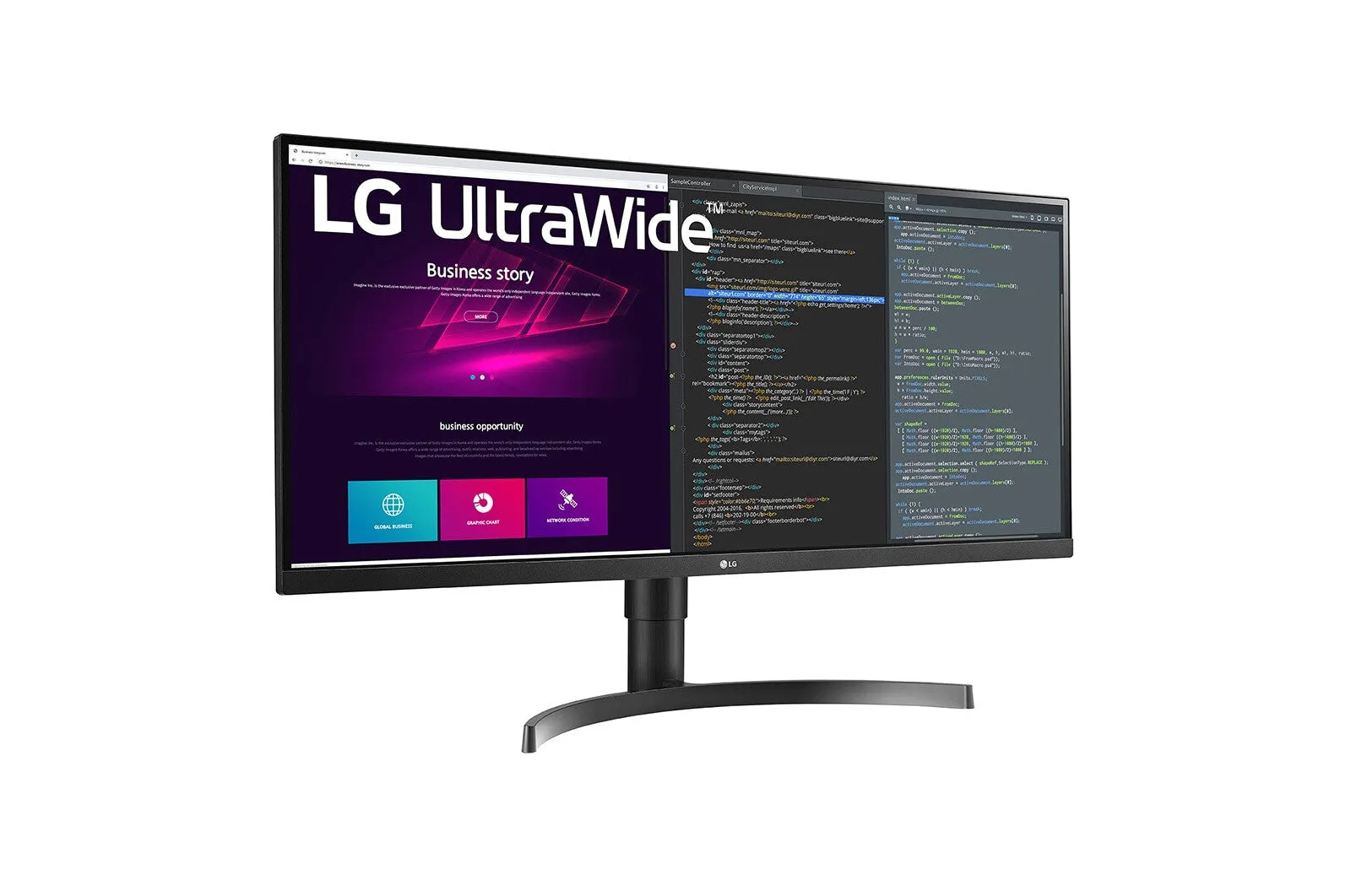 LG 34WN750-B 34" UltraWide Quad HD Monitor - 75Hz, IPS, AMD FreeSync, Height Adjustable, Speakers, Black