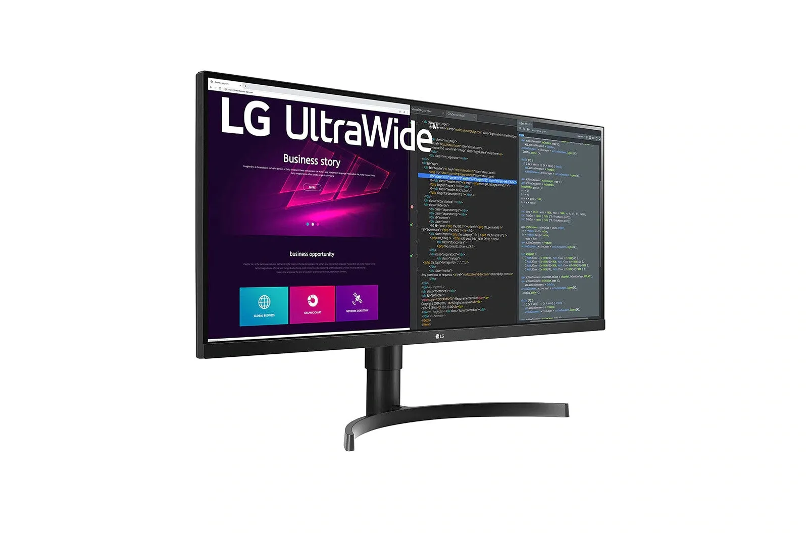 LG 34WN750-B 34" UltraWide Quad HD Monitor - 75Hz, IPS, AMD FreeSync, Height Adjustable, Speakers, Black