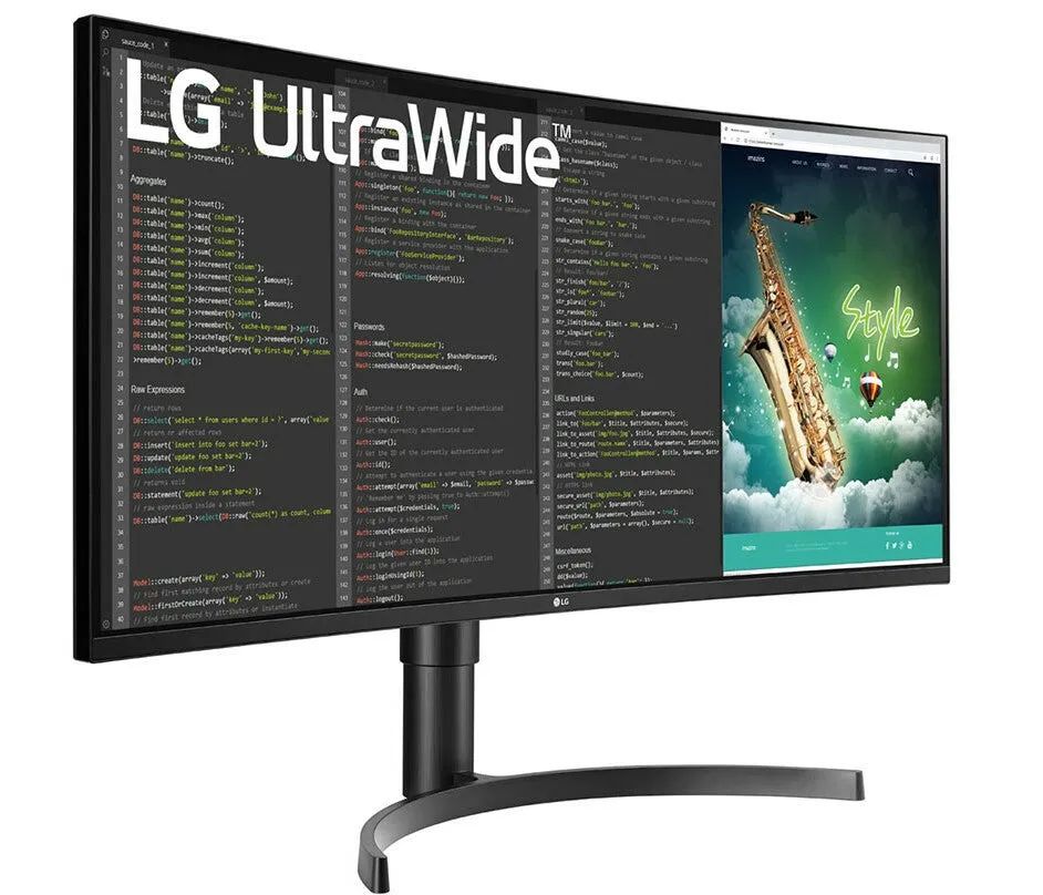 LG 35WN65C-B 35" UltraWide Quad HD Curved Gaming Monitor - 100Hz, 5ms, VA, AMD FreeSync, Height Adjustable, Speakers, Black