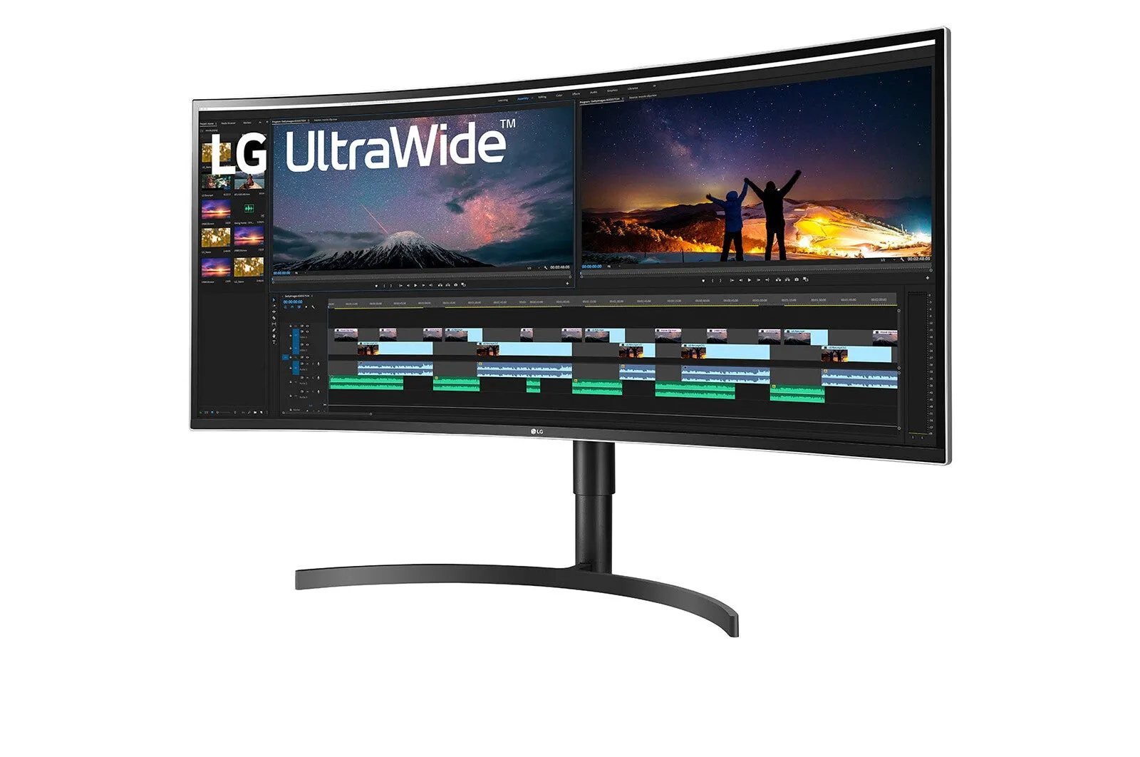 LG 38WN75C 38" UltraWide Quad HD  Curved Monitor - 75Hz, 5ms, IPS, Height Adjustable, Black