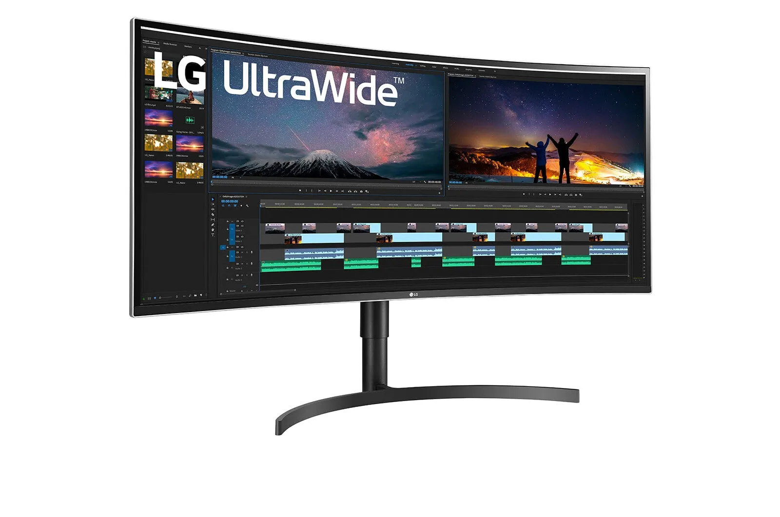 LG 38WN75C 38" UltraWide Quad HD  Curved Monitor - 75Hz, 5ms, IPS, Height Adjustable, Black
