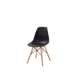 Mia Plastic Dining Chair Beech Black