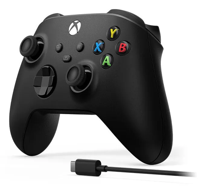 Microsoft Xbox Wireless Controller   USB-C Cable Black Gamepad Analogue / Digital PC, Xbox One, Xbox One S, Xbox One X, Xbox Series S, Xbox Series X