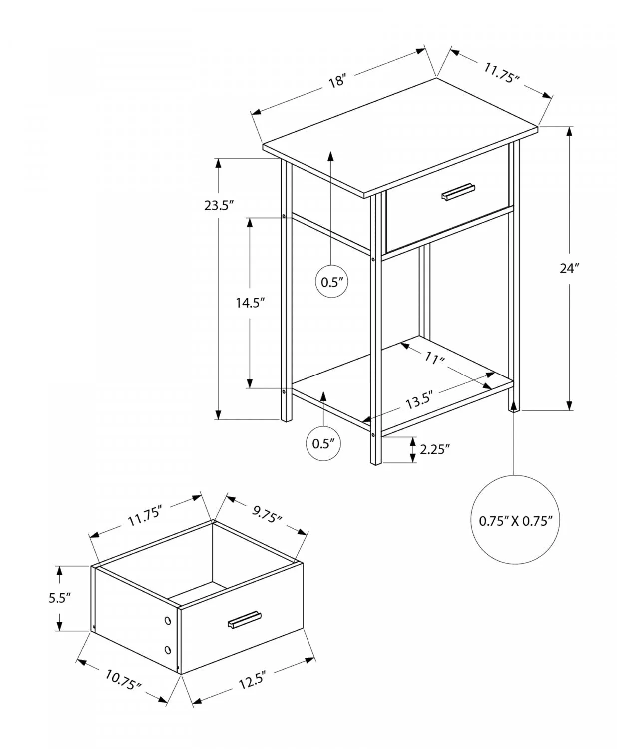 Miko Side Table - Washed Oak