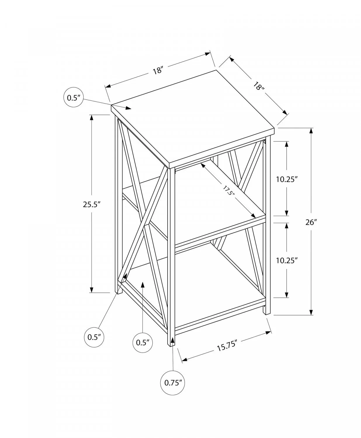Miren Side Table - White