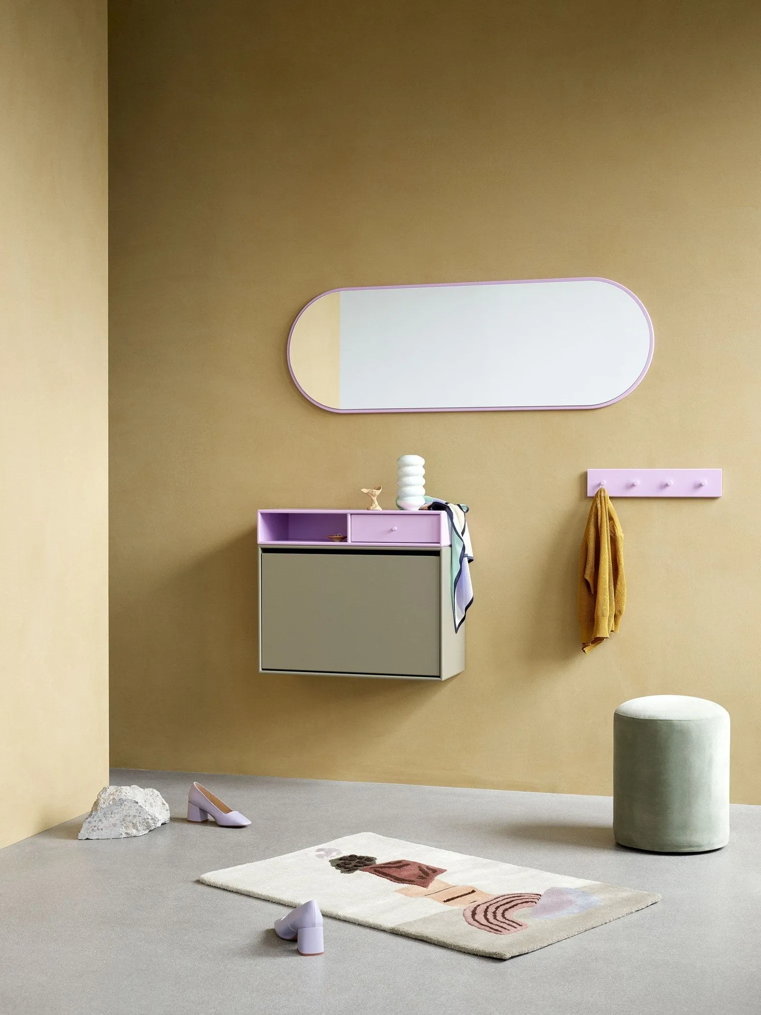 Montana Colour Frame Mirror, Nordic White