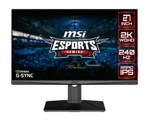 MSI Optix MAG274QRX 27" Wide Quad HD Gaming Monitor - 240Hz, 1ms, IPS, NVIDIA G-Sync, Height Adjustable, Black