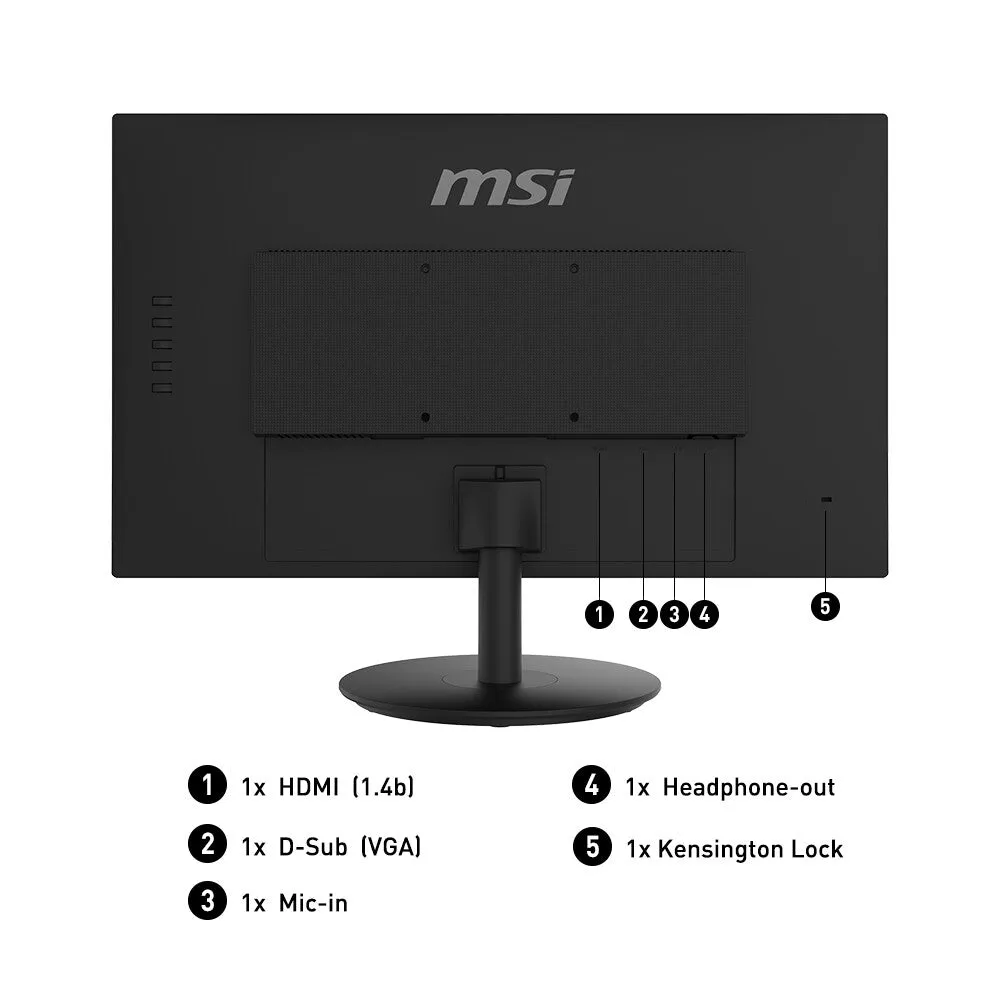 MSI Pro MP242 23.8" Full HD Monitor - 75Hz, 5ms, IPS, Speakers, Black