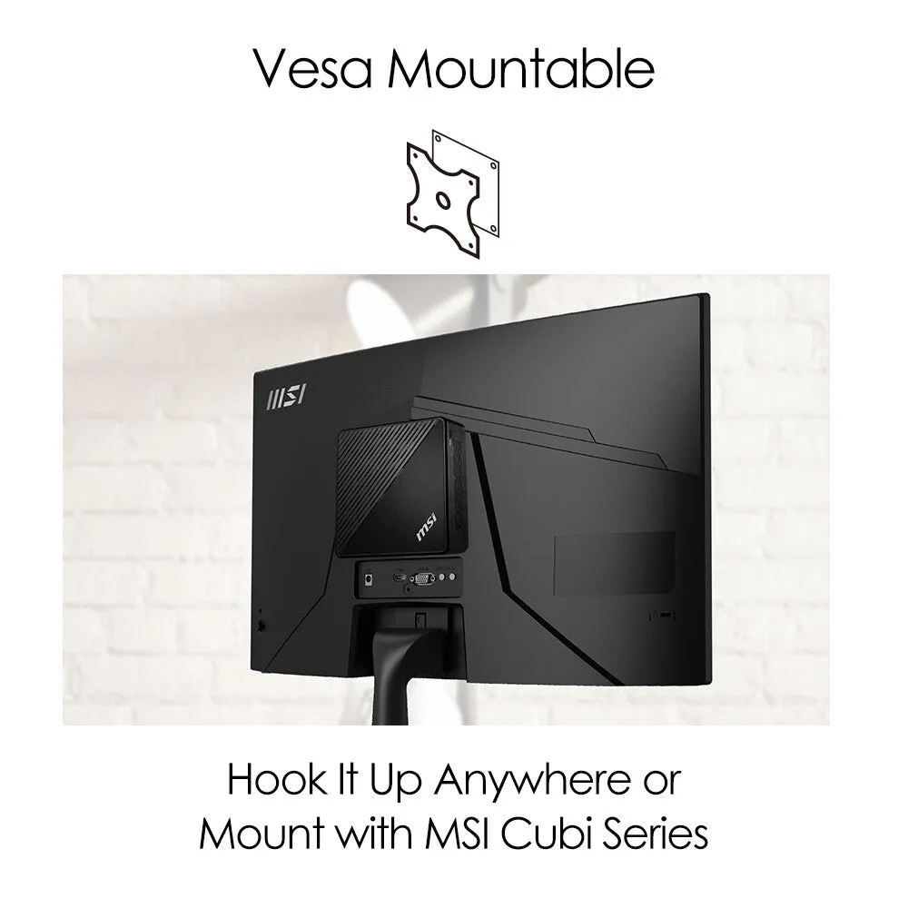 MSI Pro MP242C 23.6" Full HD Curved Monitor - 75Hz, 5ms, VA, Speakers, Black