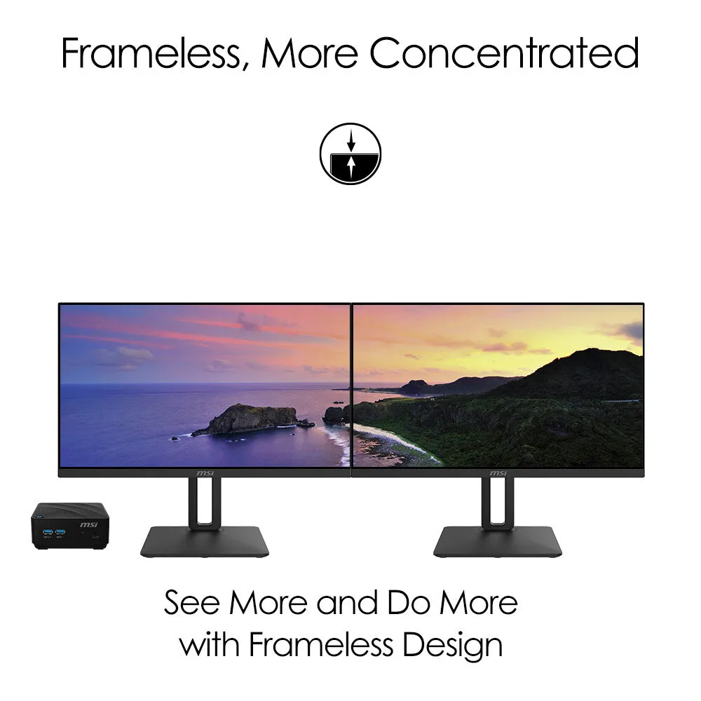 MSI Pro MP242P 23.8" Full HD Monitor - 75Hz, 5ms, IPS, Height Adjustable, Speakers, Black