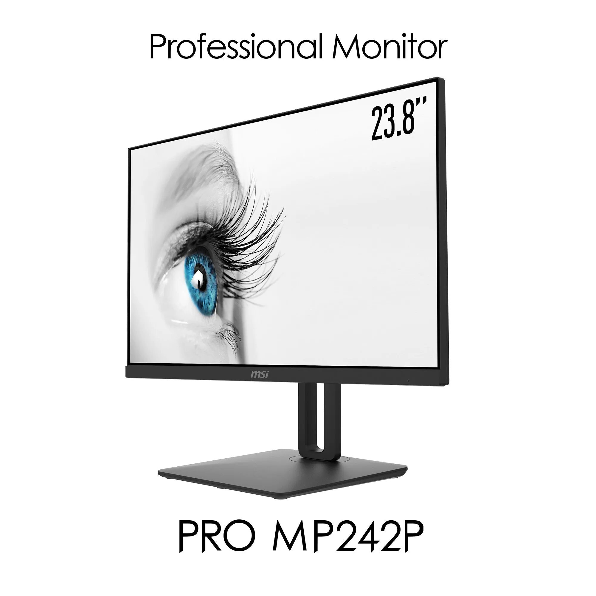 MSI Pro MP242P 23.8" Full HD Monitor - 75Hz, 5ms, IPS, Height Adjustable, Speakers, Black