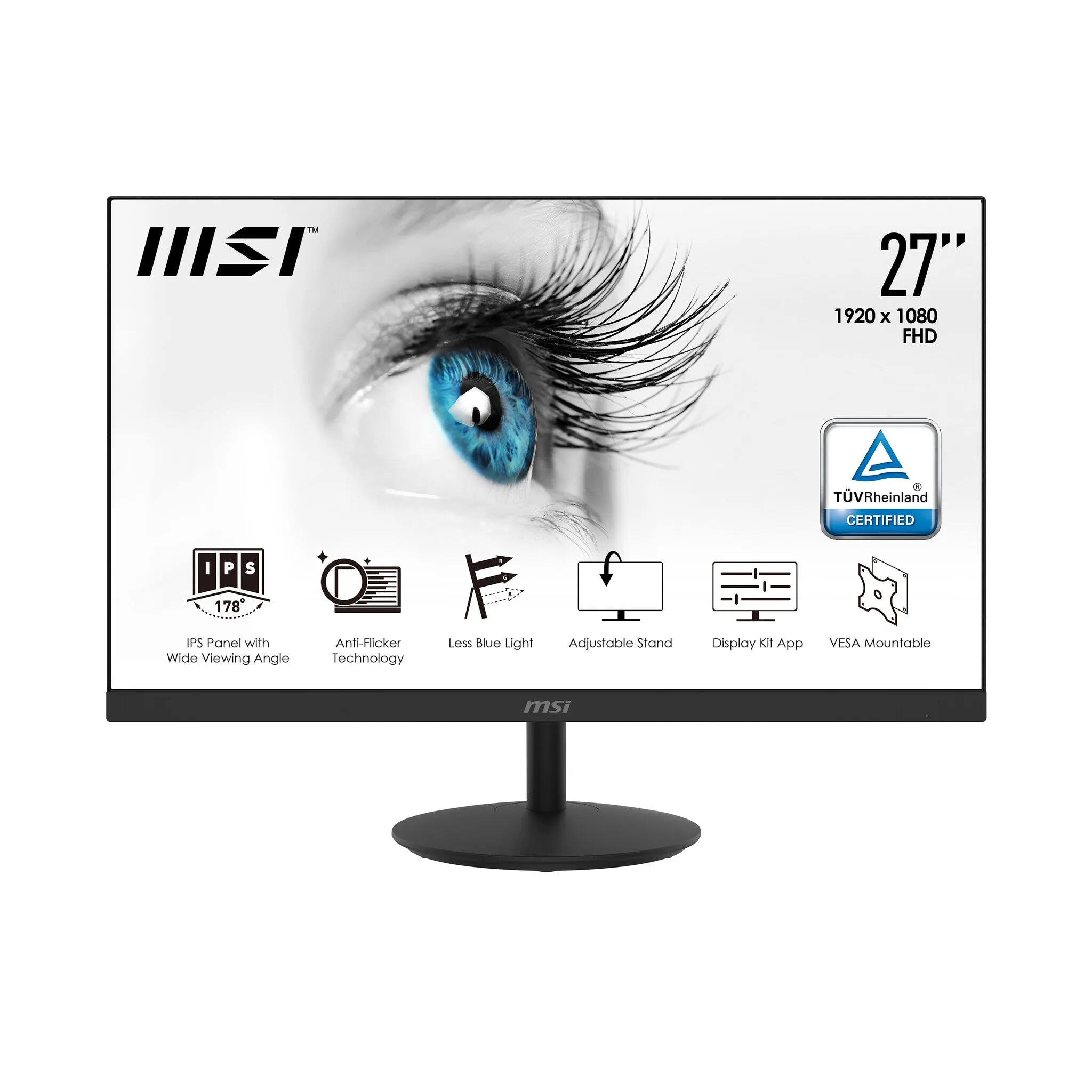 MSI Pro MP271 27" Full HD Monitor - 75Hz, 5ms, IPS, Speakers, Black