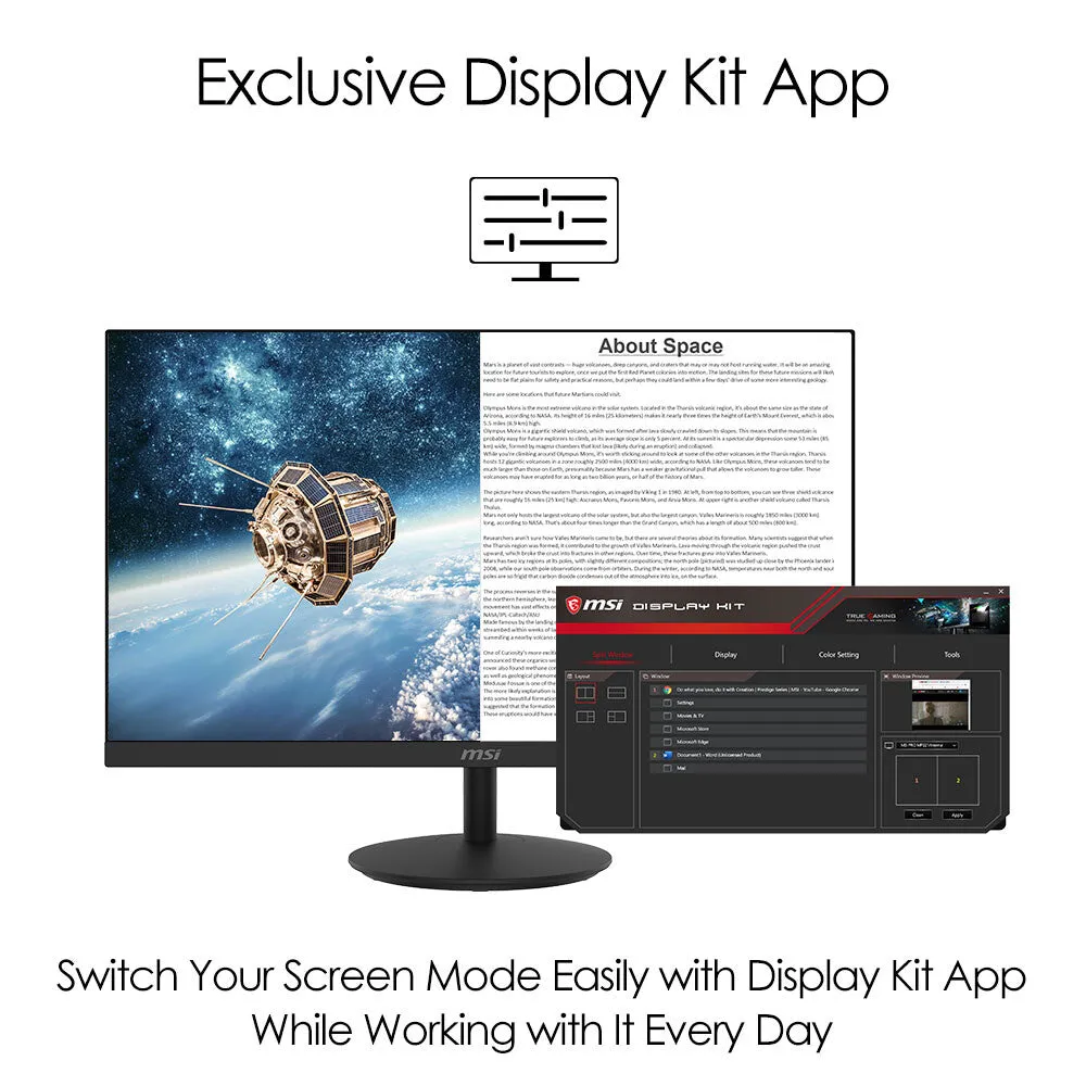 MSI Pro MP271 27" Full HD Monitor - 75Hz, 5ms, IPS, Speakers, Black