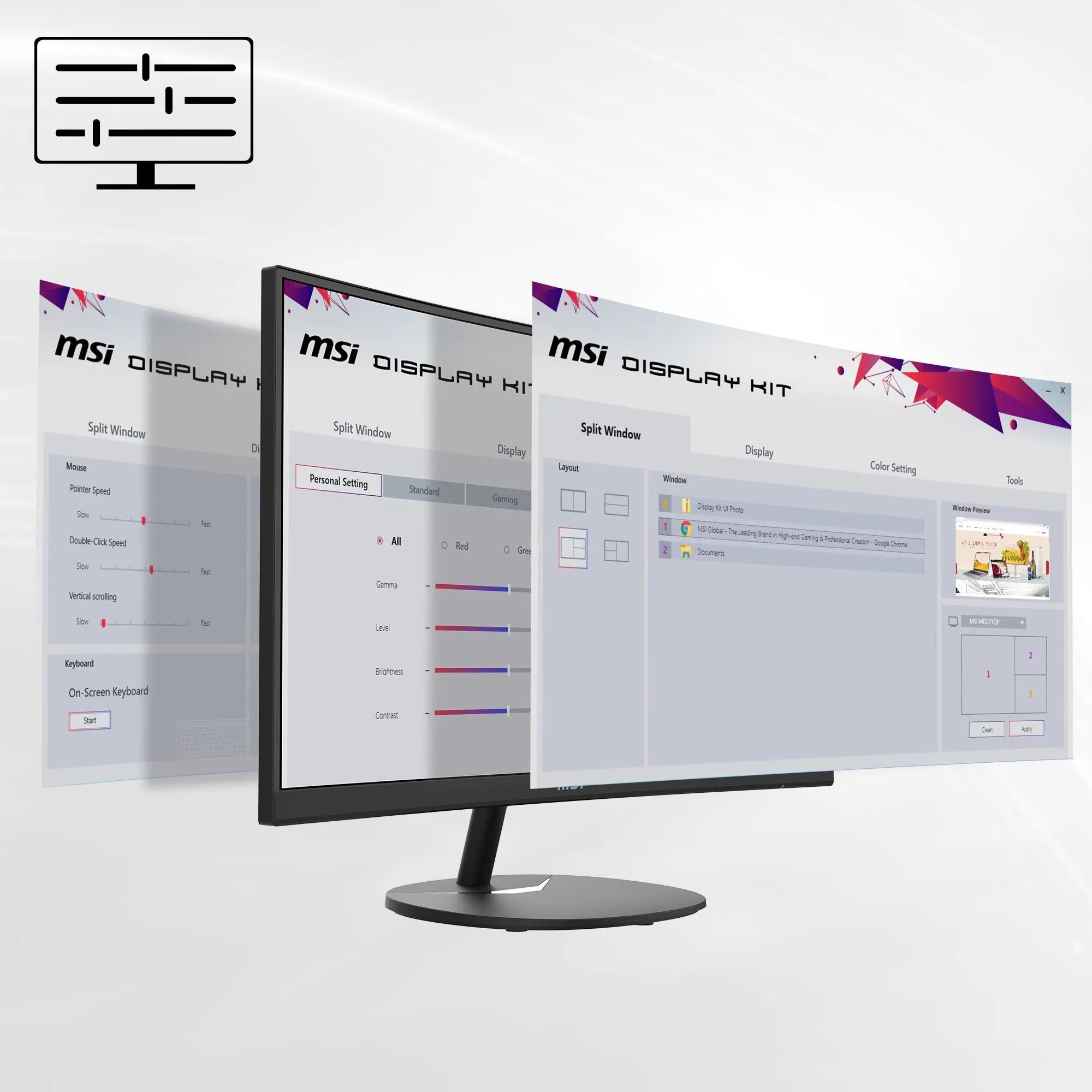 MSI Pro MP271CA 27" Full HD Curved Monitor - 75Hz, 5ms, VA, AMD FreeSync, Speakers, Black