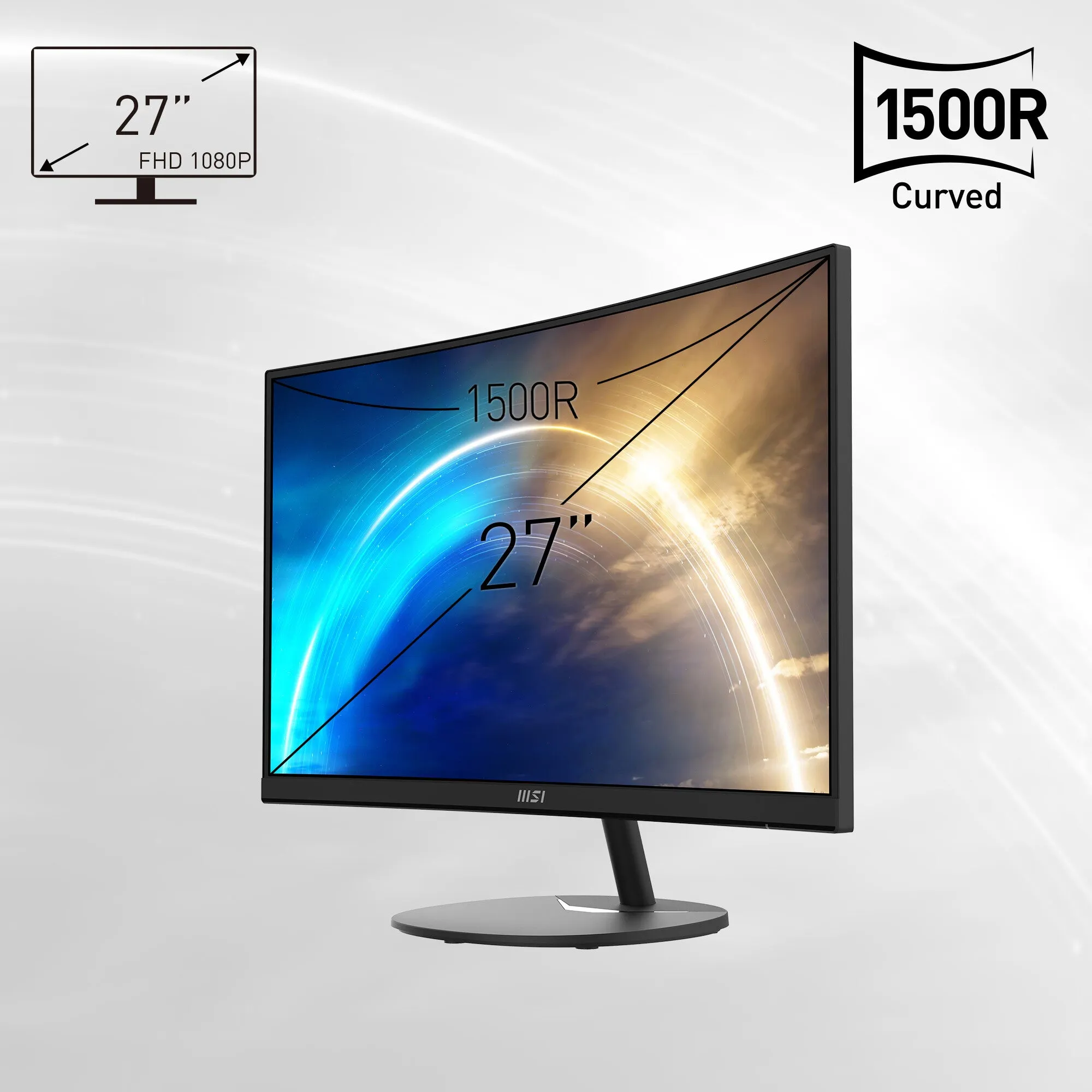 MSI Pro MP271CA 27" Full HD Curved Monitor - 75Hz, 5ms, VA, AMD FreeSync, Speakers, Black