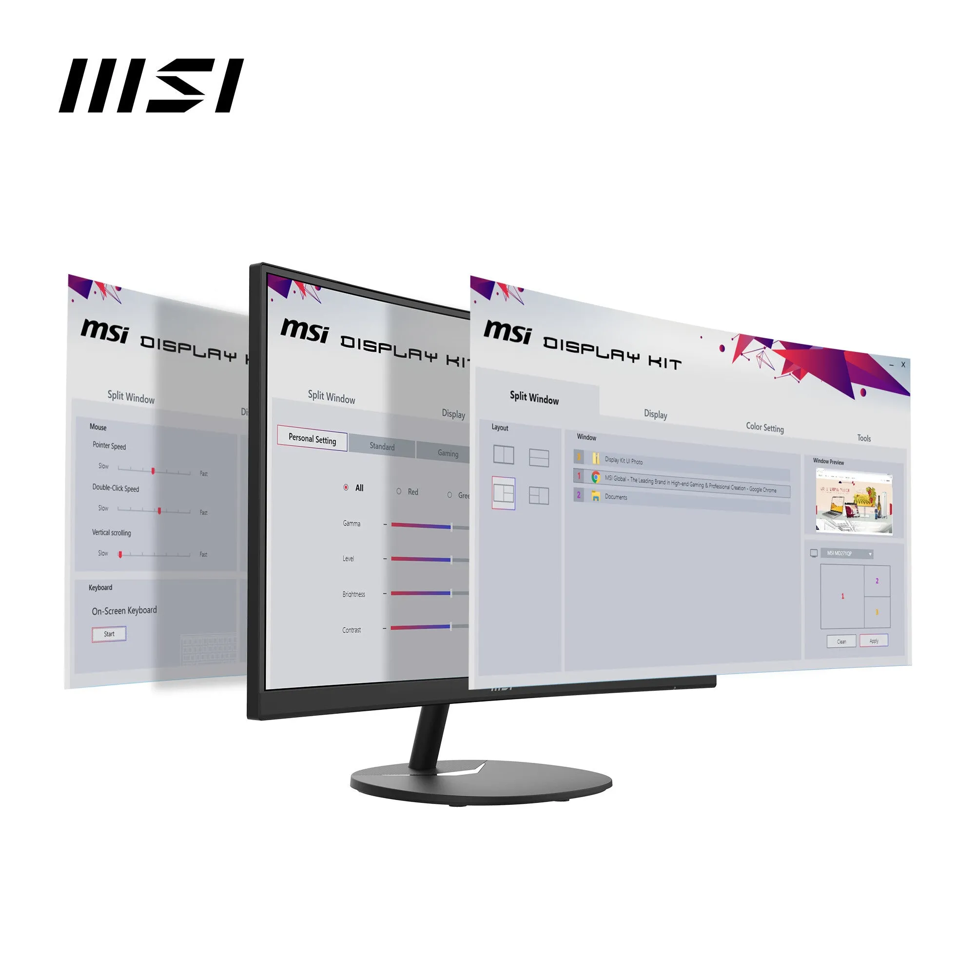 MSI Pro MP271CA 27" Full HD Curved Monitor - 75Hz, 5ms, VA, AMD FreeSync, Speakers, Black