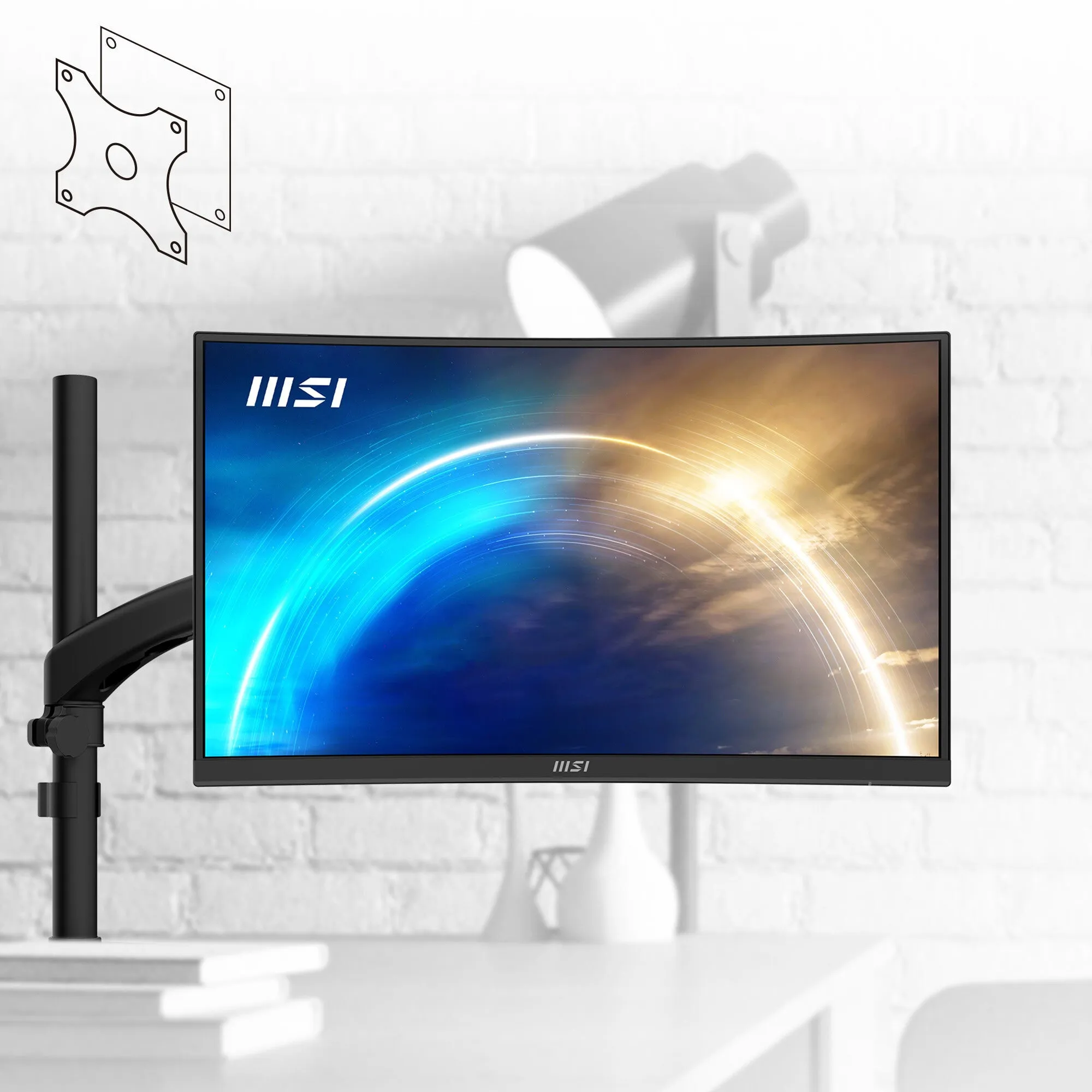 MSI Pro MP271CA 27" Full HD Curved Monitor - 75Hz, 5ms, VA, AMD FreeSync, Speakers, Black