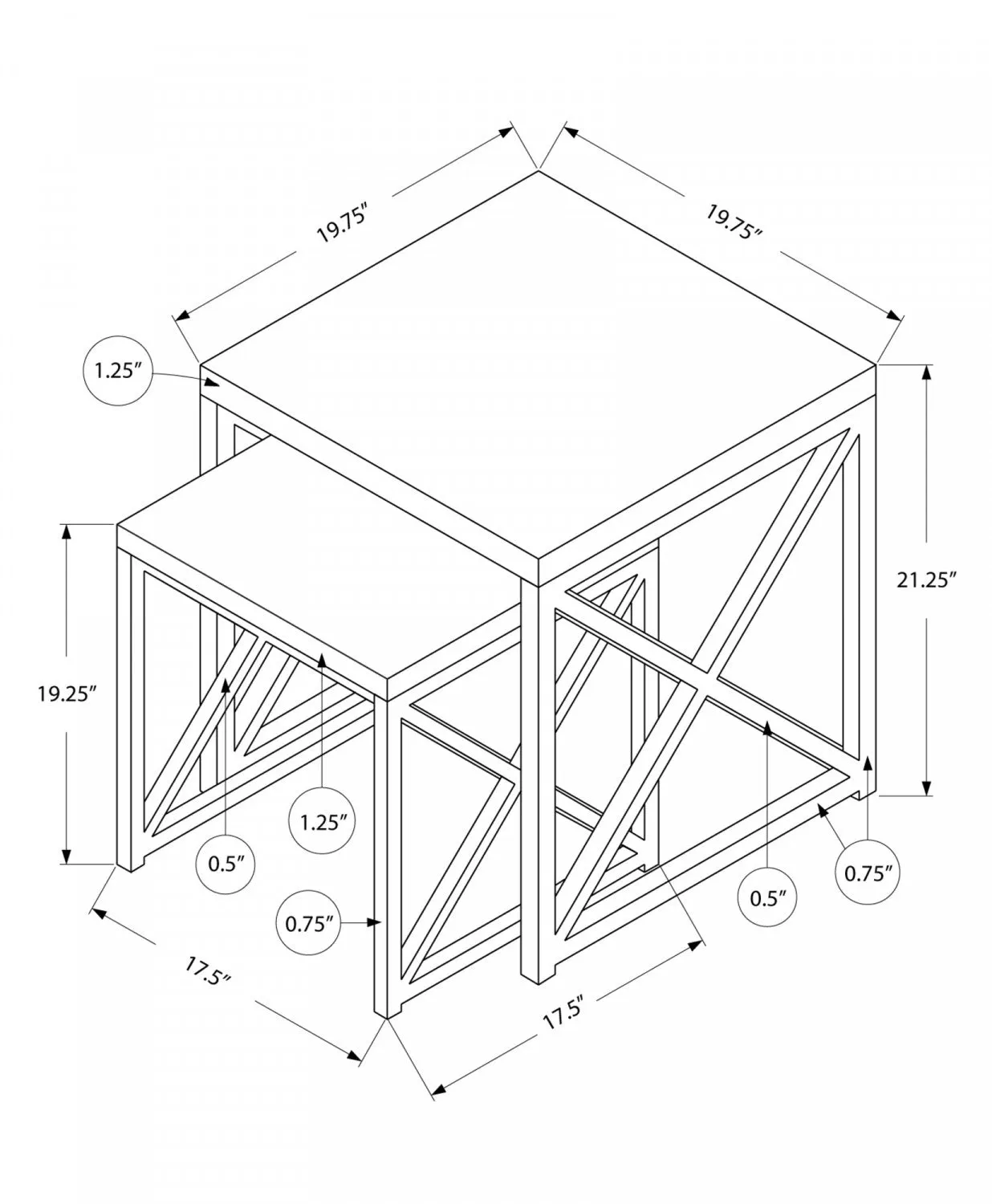 Nalu Nesting Tables - White