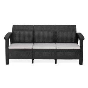 Nilkamal 3 Seater Outdoor Sofa Charcoal