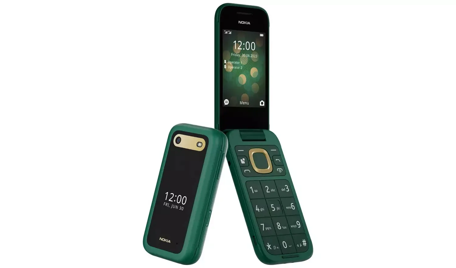 Nokia 2660 Flip - 4G, VoLTE, 2,8" 1,77", 0,3MP, 48MB/128MB, Lush Green