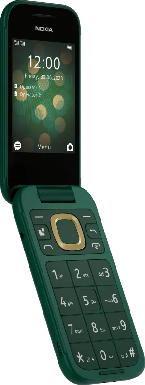 Nokia 2660 Flip - 4G, VoLTE, 2,8" 1,77", 0,3MP, 48MB/128MB, Lush Green
