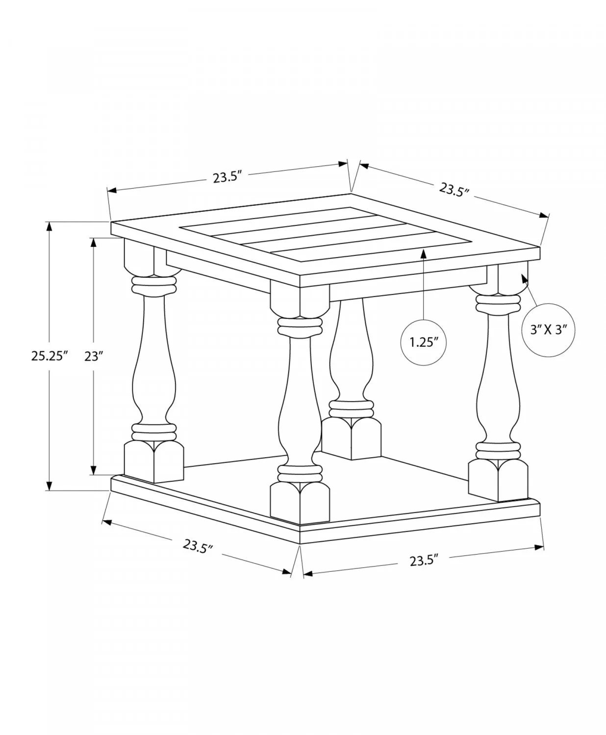 Nox Side Table - Brown