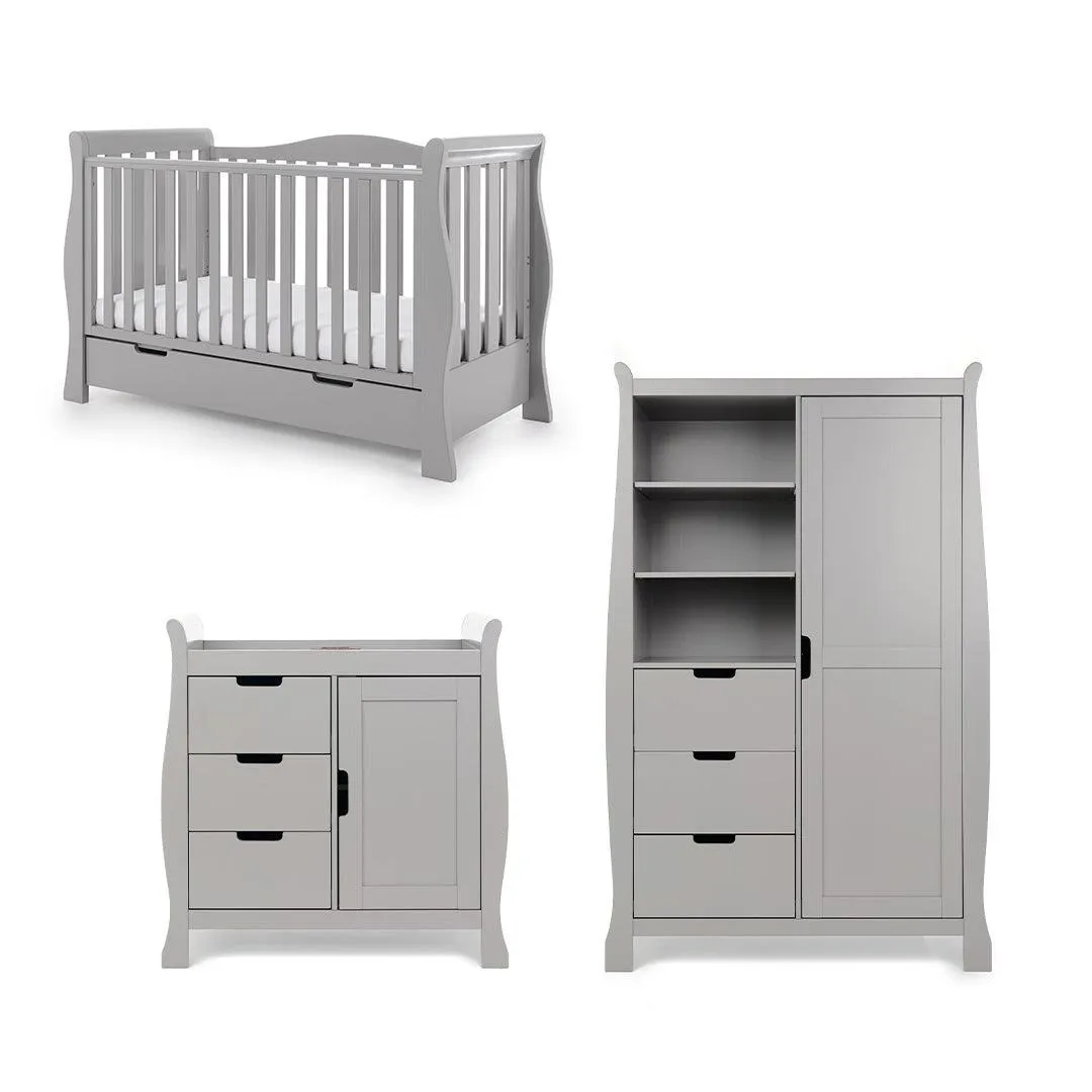 Obaby Stamford Luxe 3 Piece Room Set - Warm Grey