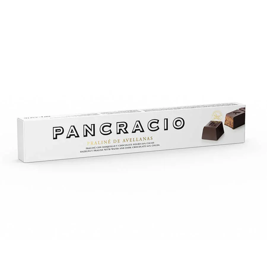 Pancracio Hazelnut and Dark Chocolate Praline Bar 100g