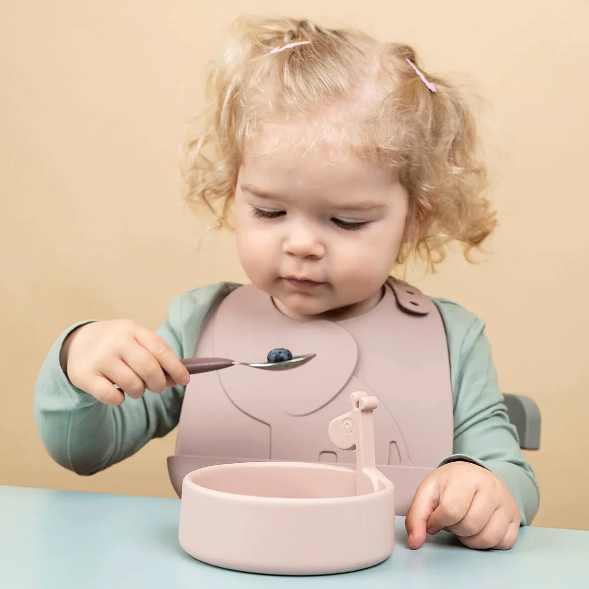 Peekaboo Deer Friends First Meal Set | Powder Pink