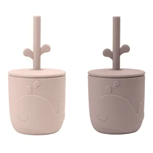 Peekaboo Wally Straw Cup Set | Powder Pink | Pack of 2