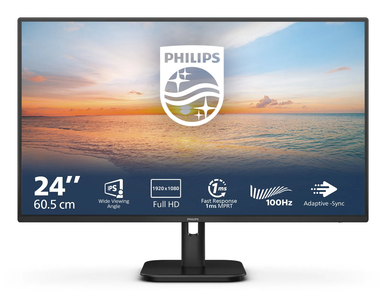 Philips 1000 series 24E1N1100A/00 23.8" Full HD Monitor - 100Hz, 4ms, IPS, Height Adjustable, Speakers, Black