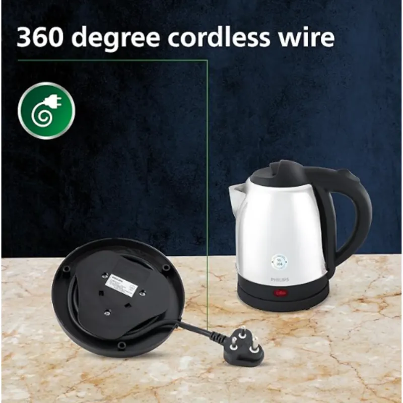 Philips 1.5 L Kettle with 25% thicker body for longer life and triple safe auto cut off - HD9373/00