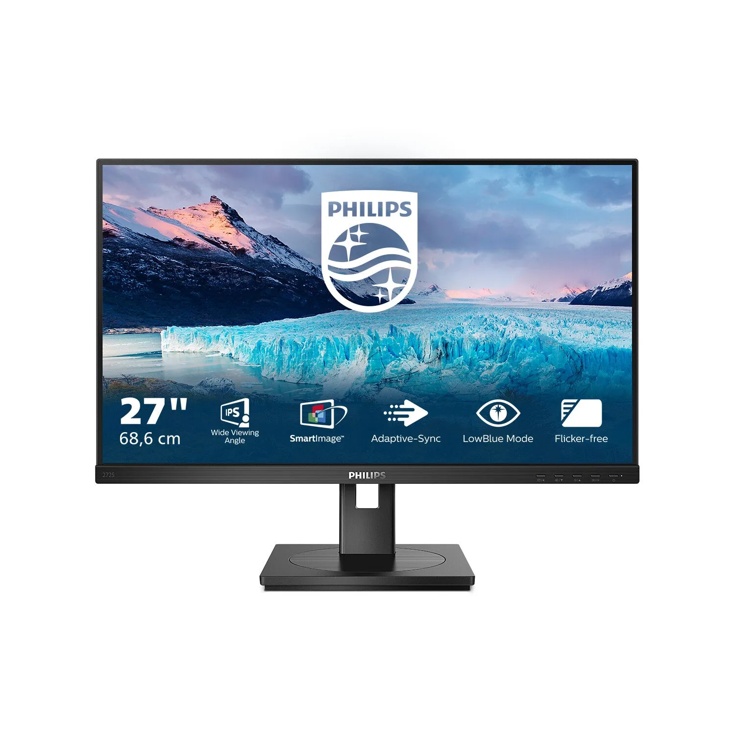 Philips 272S1M/00 27" Full HD Monitor - 75Hz, 4ms, IPS, Adaptive-Sync, Height Adjustable, Speakers, Black