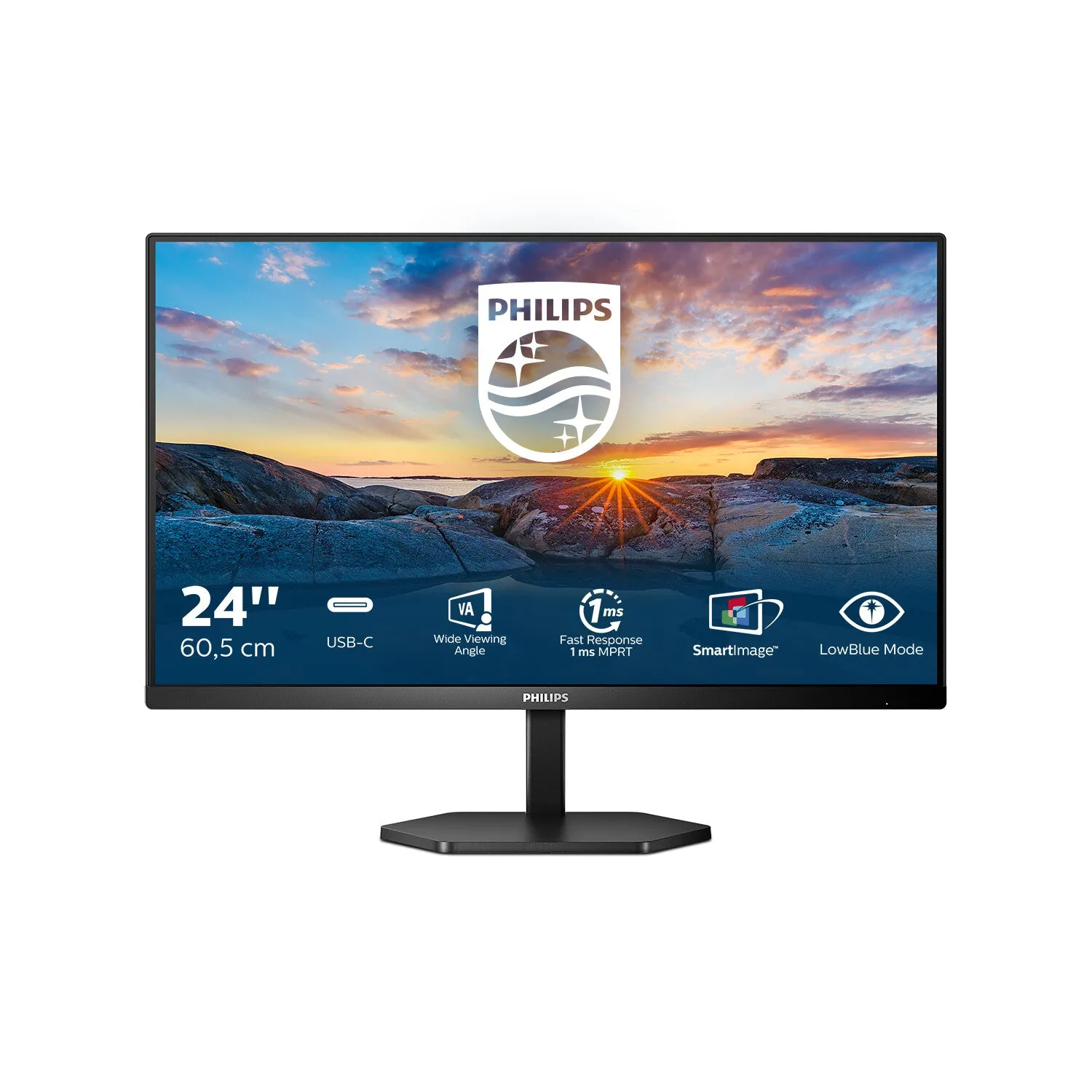 Philips 3000 series 24E1N3300A/00 23.8" Full HD Monitor - 75Hz, 4ms, IPS, AMD FreeSync, Speakers, Black