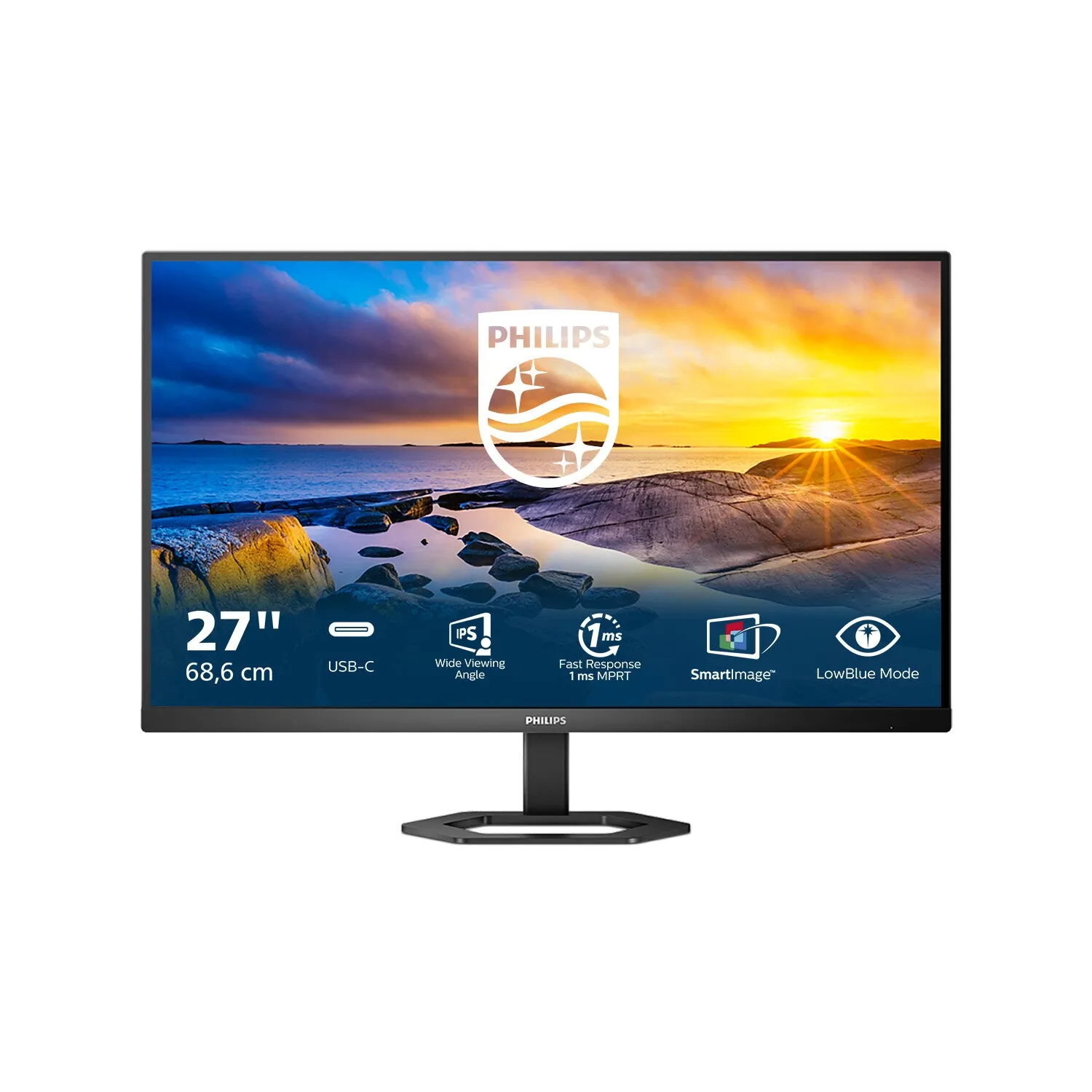 Philips 5000 series 27E1N5300AE/00 27" Full HD Monitor - 75Hz, 4ms, IPS, AMD FreeSync, Height Adjustable, Speakers, Black