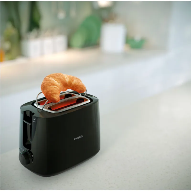 Philips 600 Watts 2-Slice Toaster with Integrated Bun Rack Black - HD2583/90