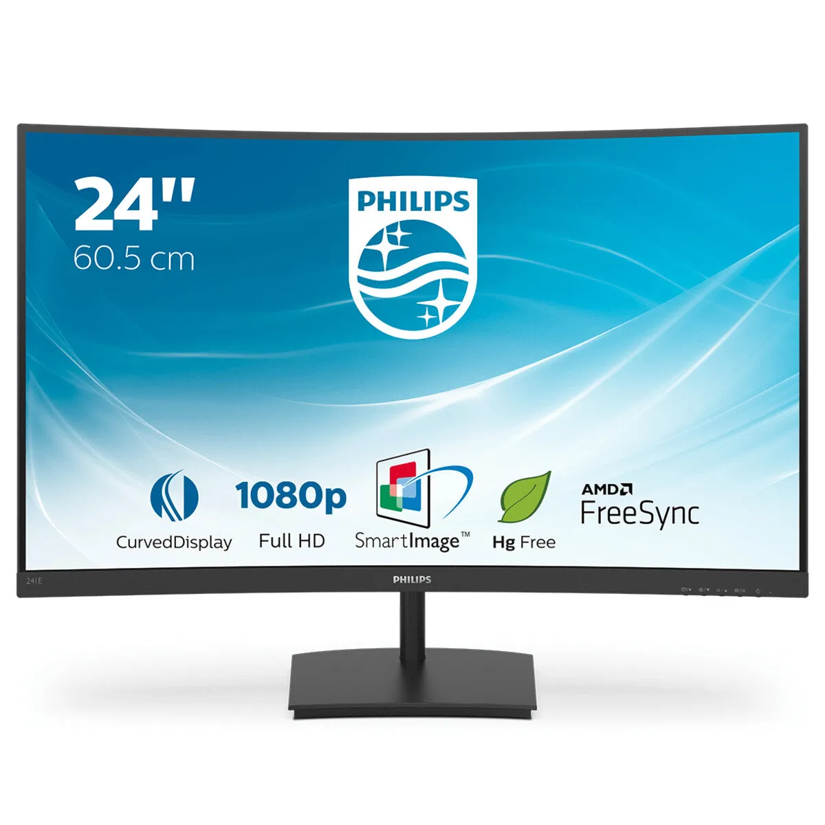 Philips E Line 241E1SC/00 23.6" Full HD Curved Gaming Monitor - 75Hz, 4ms, VA, AMD FreeSync, Black
