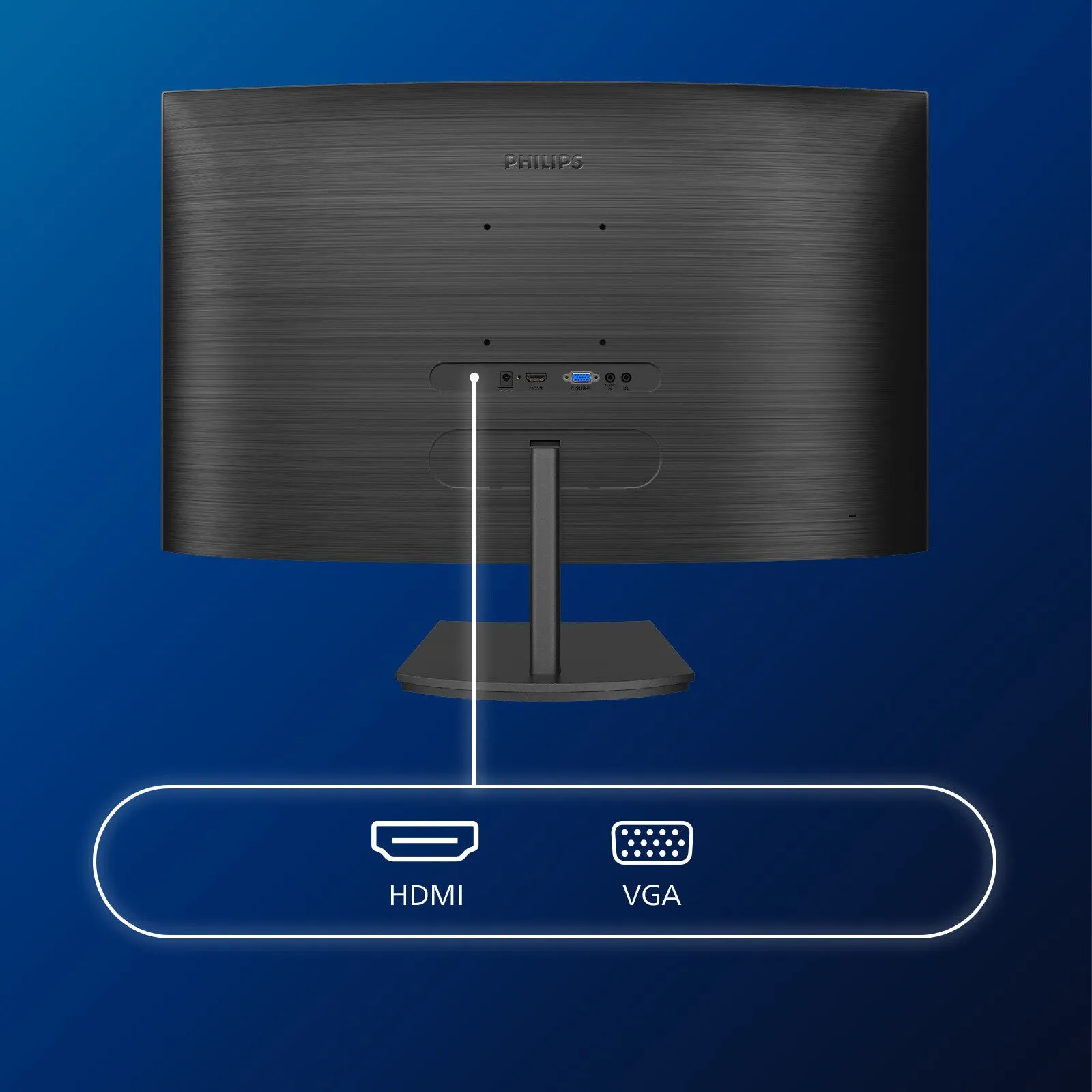 Philips E Line 241E1SCA/00 23.6" Full HD Curved Monitor - 75Hz, 4ms, VA, AMD FreeSync, Speakers, Black