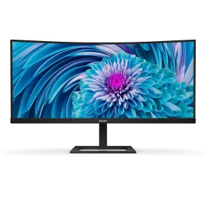 Philips E Line 346E2CUAE/00 34" Wide Quad HD  Curved Gaming Monitor - 100Hz, 4ms, VA, AMD FreeSync, Height Adjustable, Speakers, Black