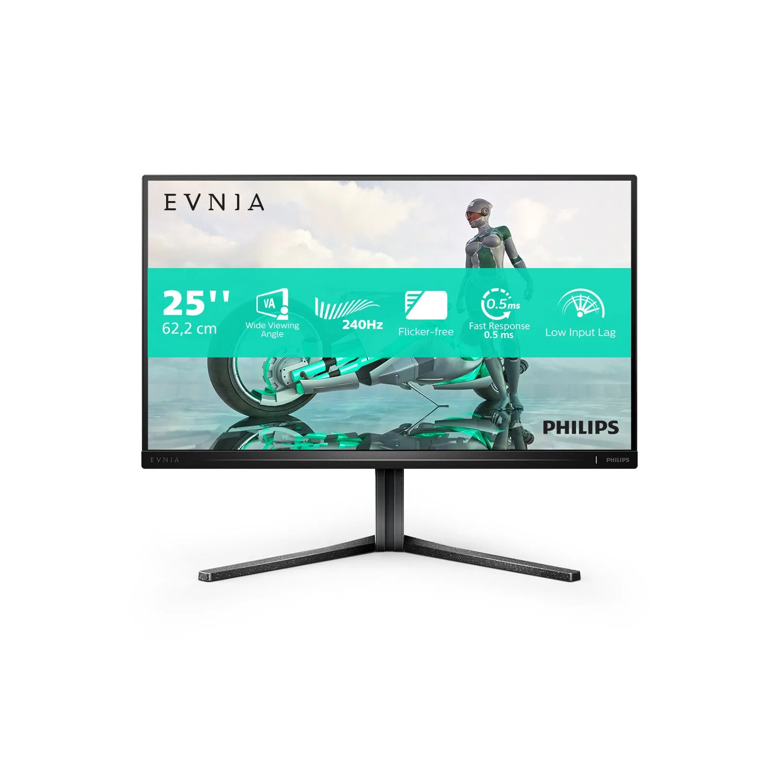 Philips Evnia 25M2N3200W/00 24.5" Full HD Gaming Monitor - 240Hz, 1ms, VA, Height Adjustable, Grey